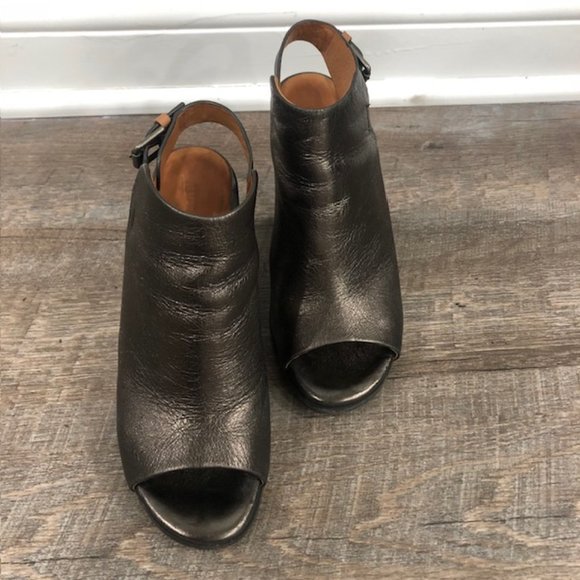 Gentle Souls Ankle Booties Open Toe Leather Bootie Sandals, Dark Gray Sh… - Picture 3 of 12